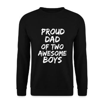 Vatertagsgeschenk stolzer Vater von zwei tollen Jungs - Unisex Pullover - Schwarz - Vorne - Alina (178cm) & Michal (187cm)