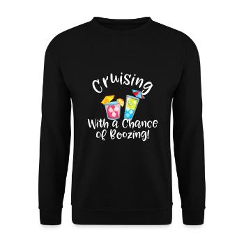 Kreuzfahrt mit der Chance auf eine lustige Kreuzfahrt - Unisex Pullover - Schwarz - Vorne - Alina (178cm) & Michal (187cm)