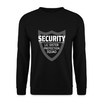 Security Lil' Sister Protection Squad Big Brother - Sweat-shirt Unisexe - noir - Devant - Alina (178cm) & Michal (187cm)