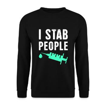 Funny Nurse - Unisex Sweatshirt - black - Front - Alina (178cm) & Michal (187cm)