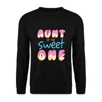 Aunt of Sweet One First Birthday Party Matching - Unisex Sweatshirt - black - Front - Alina (178cm) & Michal (187cm)