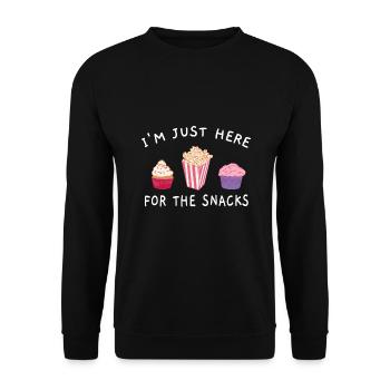 Je suis juste ici pour les collations Food Cook - Sweat-shirt Unisexe - noir - Devant - Alina (178cm) & Michal (187cm)