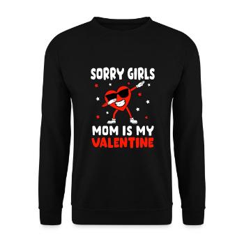 Désolé les filles Maman est mon garçon en bas âge de la Saint-Valentin - Sweat-shirt Unisexe - noir - Devant - Alina (178cm) & Michal (187cm)