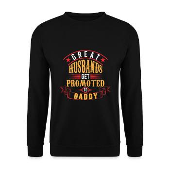 Super husband for future father - Unisex Sweatshirt - black - Front - Alina (178cm) & Michal (187cm)