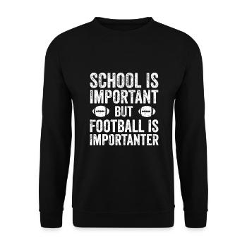 Schule ist wichtig Fußball ist wichtiger - Unisex Pullover - Schwarz - Vorne - Alina (178cm) & Michal (187cm)