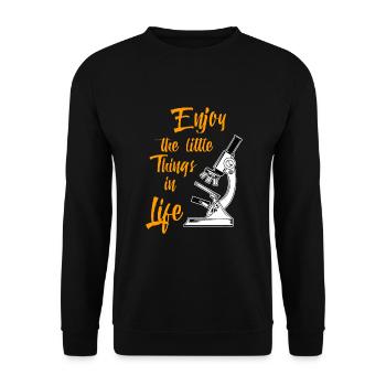 Biologe Mikroskop Labor - Biologie Wortspiel - Unisex Pullover - Schwarz - Vorne - Alina (178cm) & Michal (187cm)