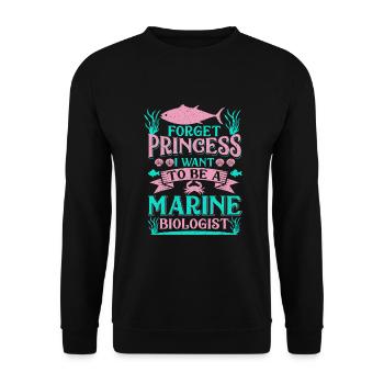 Vergiss Prinzessin, ich will Meeresbiologin werden - Unisex Pullover - Schwarz - Vorne - Alina (178cm) & Michal (187cm)