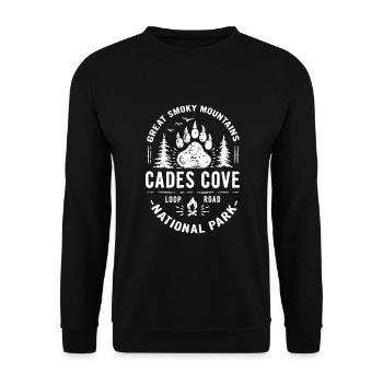 Cades Cove Rundweg | Große Smoky Mountains - Unisex Pullover - Schwarz - Vorne - Alina (178cm) & Michal (187cm)