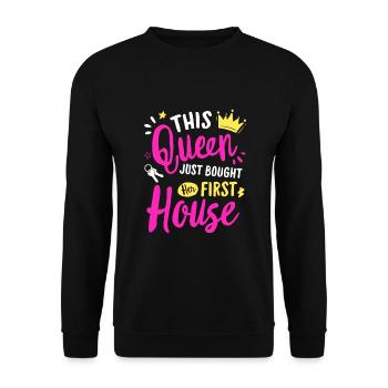 Nouveau propriétaire 2023 Fille de pendaison de crémaillère pour une nouvelle maison - Sweat-shirt Unisexe - noir - Devant - Alina (178cm) & Michal (187cm)