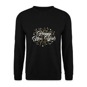 Frohes neues Jahr! - Unisex Pullover - Schwarz - Vorne - Alina (178cm) & Michal (187cm)