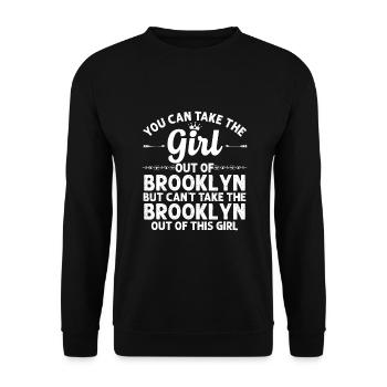 Fille hors de BROOKLYN NY NEW YORK Cadeau - Sweat-shirt Unisexe - noir - Devant - Alina (178cm) & Michal (187cm)