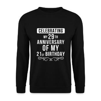 Lustiges Geschenk zum 50-jährigen 50. Geburtstag - Unisex Pullover - Schwarz - Vorne - Alina (178cm) & Michal (187cm)