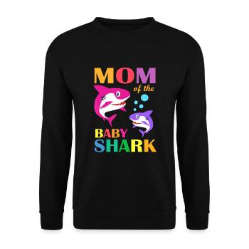 Maman Du Bébé Anniversaire Requin Maman Requin Mère - Sweat-shirt Unisexe - noir - Devant - Alina (178cm) & Michal (187cm)