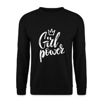 Reine du Girl Power! Anniversaire de cadeau féministe fort - Sweat-shirt Unisexe - noir - Devant - Alina (178cm) & Michal (187cm)