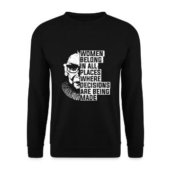 Women Belong In All Places Ruth Bader Notorious - Unisex Sweatshirt - black - Front - Alina (178cm) & Michal (187cm)