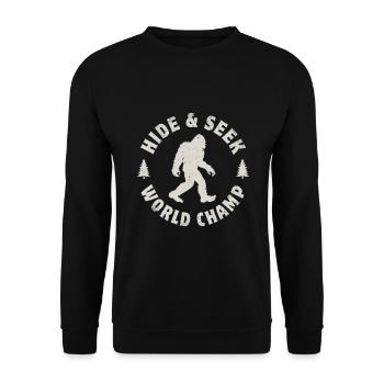 Bigfoot Hide And Seek World Champion Sasquatch - Unisex Sweatshirt - black - Front - Alina (178cm) & Michal (187cm)