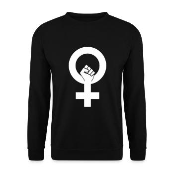 International Women's Day Strong Women Feminist - Unisex Sweatshirt - black - Front - Alina (178cm) & Michal (187cm)