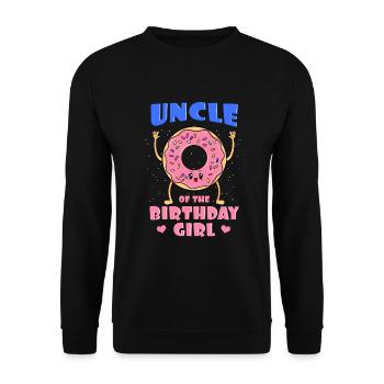 Uncle Of The Birthday Girl Donut Bday Party Tio - Unisex Sweatshirt - black - Front - Alina (178cm) & Michal (187cm)