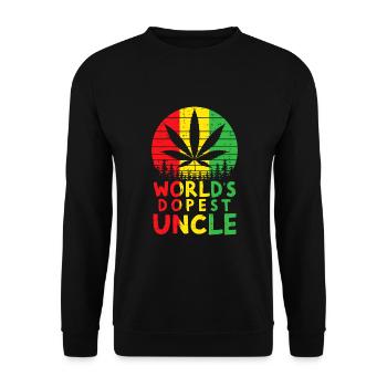 Worlds Dopest Onkel Rasta Jamaikanisches Gras Cannabi - Unisex Pullover - Schwarz - Vorne - Alina (178cm) & Michal (187cm)
