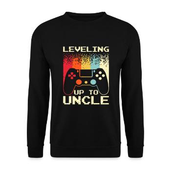 Bester neuer Onkel für Männer, Jungen, die bald Onkel werden - Unisex Pullover - Schwarz - Vorne - Alina (178cm) & Michal (187cm)