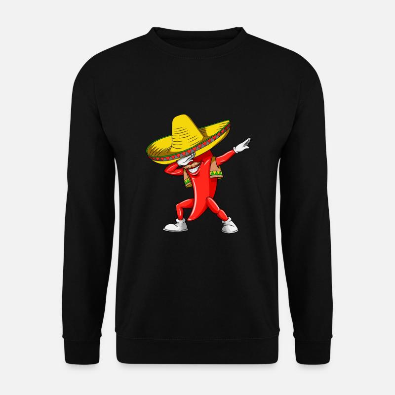 Dabbing Cinco De Mayo Chilli T idea Men Womens Kid - Unisex Sweatshirt - black