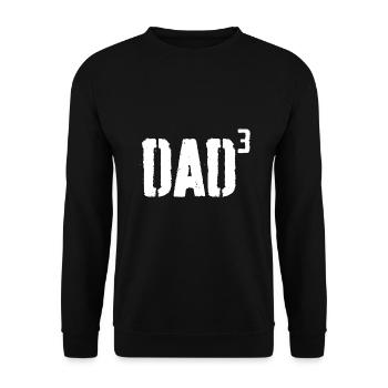 Mens Dad Cubed - Dad of Three Father's Day - Unisex Sweatshirt - black - Front - Alina (178cm) & Michal (187cm)