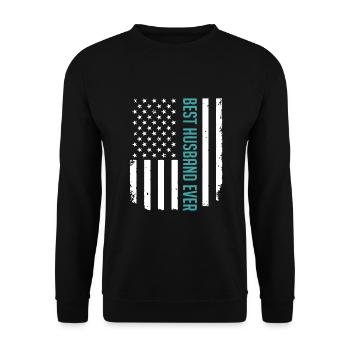 Best Husband Ever American Flag Gifts For Father's - Unisex Sweatshirt - black - Front - Alina (178cm) & Michal (187cm)