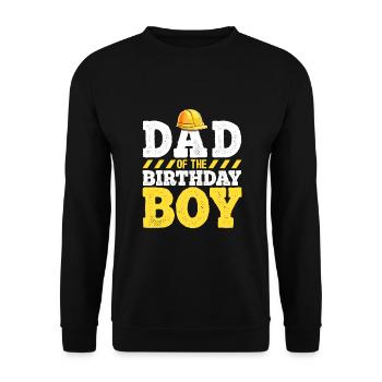 Dad of the Birthday Boy Construction Birthday - Unisex Sweatshirt - black - Front - Alina (178cm) & Michal (187cm)