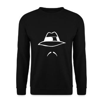 Herren Lowrider Hut & Schnurrbart Chicano Cholo Latino - Unisex Pullover - Schwarz - Vorne - Alina (178cm) & Michal (187cm)