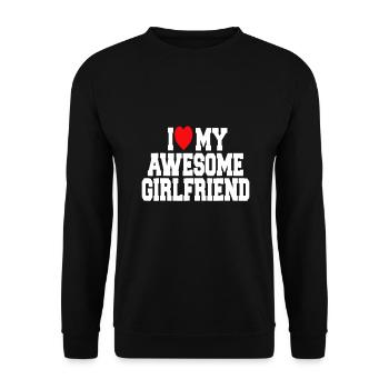 J’aime ma petite amie géniale couples de Saint-Valentin - Sweat-shirt Unisexe - noir - Devant - Alina (178cm) & Michal (187cm)