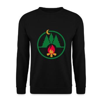 Lagerfeuer - Unisex Pullover - Schwarz - Vorne - Alina (178cm) & Michal (187cm)