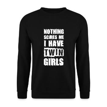 Funny Twin Daughter Mom of Twins Dad of Twins - Unisex Sweatshirt - black - Front - Alina (178cm) & Michal (187cm)