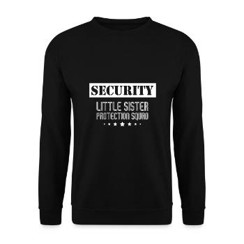 Sécurité Petite Sœur Protection Escouade Big Bro - Sweat-shirt Unisexe - noir - Devant - Alina (178cm) & Michal (187cm)