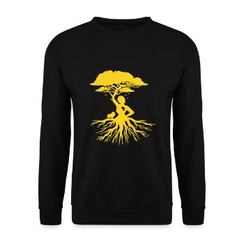 Melanin Queen African Roots - Black History Gold - Unisex Sweatshirt - black - Front - Alina (178cm) & Michal (187cm)