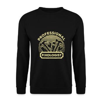 Funny Handyman For Men Women Dad Fixologist - Unisex Sweatshirt - black - Front - Alina (178cm) & Michal (187cm)