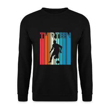 13 Years Soccer Gift 13th Birthday Football - Unisex Sweatshirt - black - Front - Alina (178cm) & Michal (187cm)
