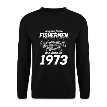 50e anniversaire pêche 50 ans pêcheur 1973 - Sweat-shirt Unisexe - noir - Devant - Alina (178cm) & Michal (187cm)