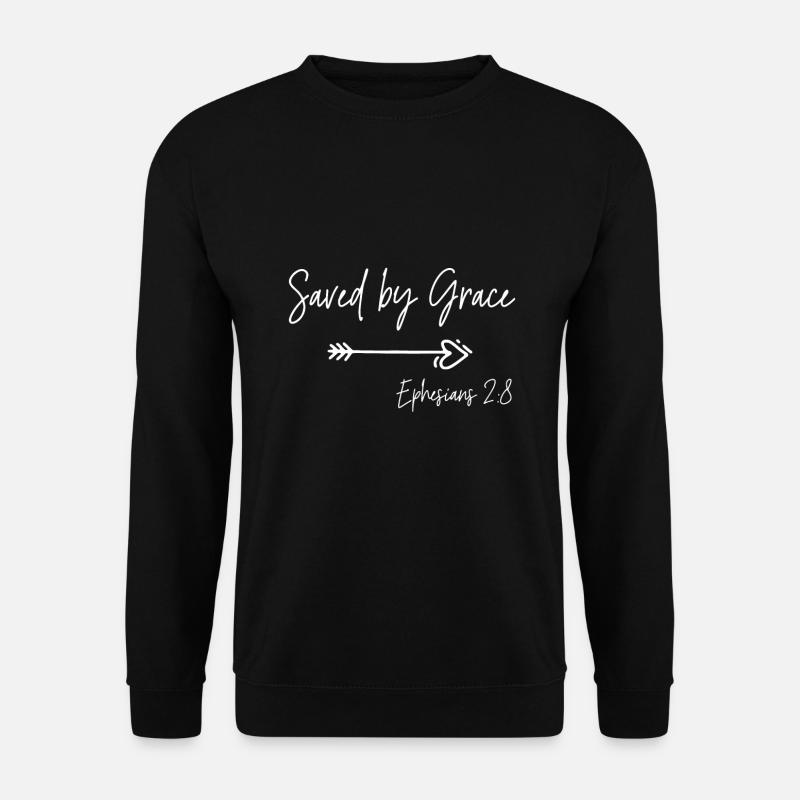Saved By Grace Ephesians Scripture Christian Bible - Unisex Sweatshirt - black