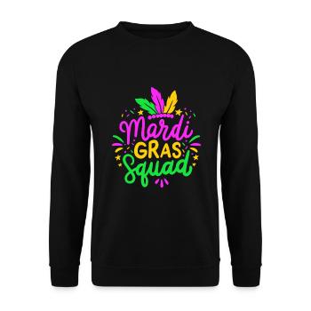 Mardi Gras Squad Party Gift - Unisex Sweatshirt - black - Front - Alina (178cm) & Michal (187cm)
