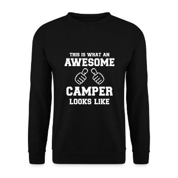 This is What an Awesome Camper Looks Like Camping - Unisex Sweatshirt - black - Front - Alina (178cm) & Michal (187cm)