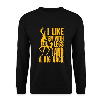 Cadeau de citation de chasse au cerf drôle pour les chasseurs - Sweat-shirt Unisexe - noir - Devant - Alina (178cm) & Michal (187cm)