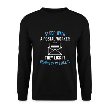 American Postal Worker Sleep With A Mailman Mail - Unisex Sweatshirt - black - Front - Alina (178cm) & Michal (187cm)