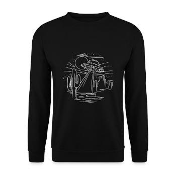 UFO Desert Retro Alien Spaceship Area 51 ET Space - Sweat-shirt Unisexe - noir - Devant - Alina (178cm) & Michal (187cm)