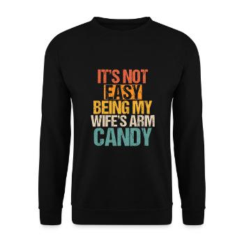 Les hommes ce n’est pas facile d’être le bonbon du bras de ma femme - Sweat-shirt Unisexe - noir - Devant - Alina (178cm) & Michal (187cm)