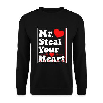 Kinder Mr. Steal Your Heart Valentinstag Jungen Kinder - Unisex Pullover - Schwarz - Vorne - Alina (178cm) & Michal (187cm)