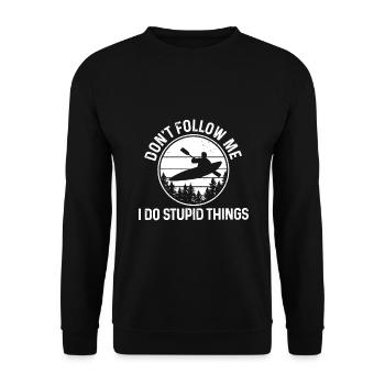 Kayak Don't Follow Me Funny Rafting Kayaking Gift - Unisex Sweatshirt - black - Front - Alina (178cm) & Michal (187cm)