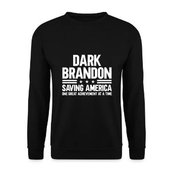 Dunkler Brandon rettet Amerika - Unisex Pullover - Schwarz - Vorne - Alina (178cm) & Michal (187cm)