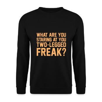 Two Legged Freak Funny Amputee Prosthetic Surgery - Unisex Sweatshirt - black - Front - Alina (178cm) & Michal (187cm)