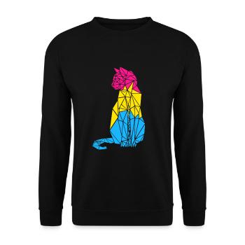 Pansexual Cat Pansexual Flag Colors - Unisex Sweatshirt - black - Front - Alina (178cm) & Michal (187cm)