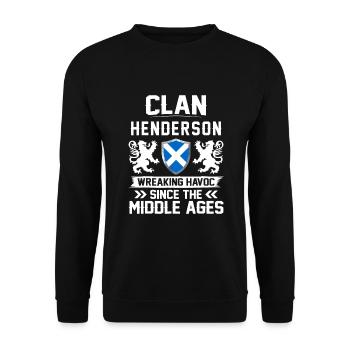 Clan HENDERSON schottische familie schottland - Unisex Pullover - Schwarz - Vorne - Alina (178cm) & Michal (187cm)
